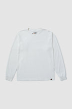 White long-sleeve shirt on a light gray background