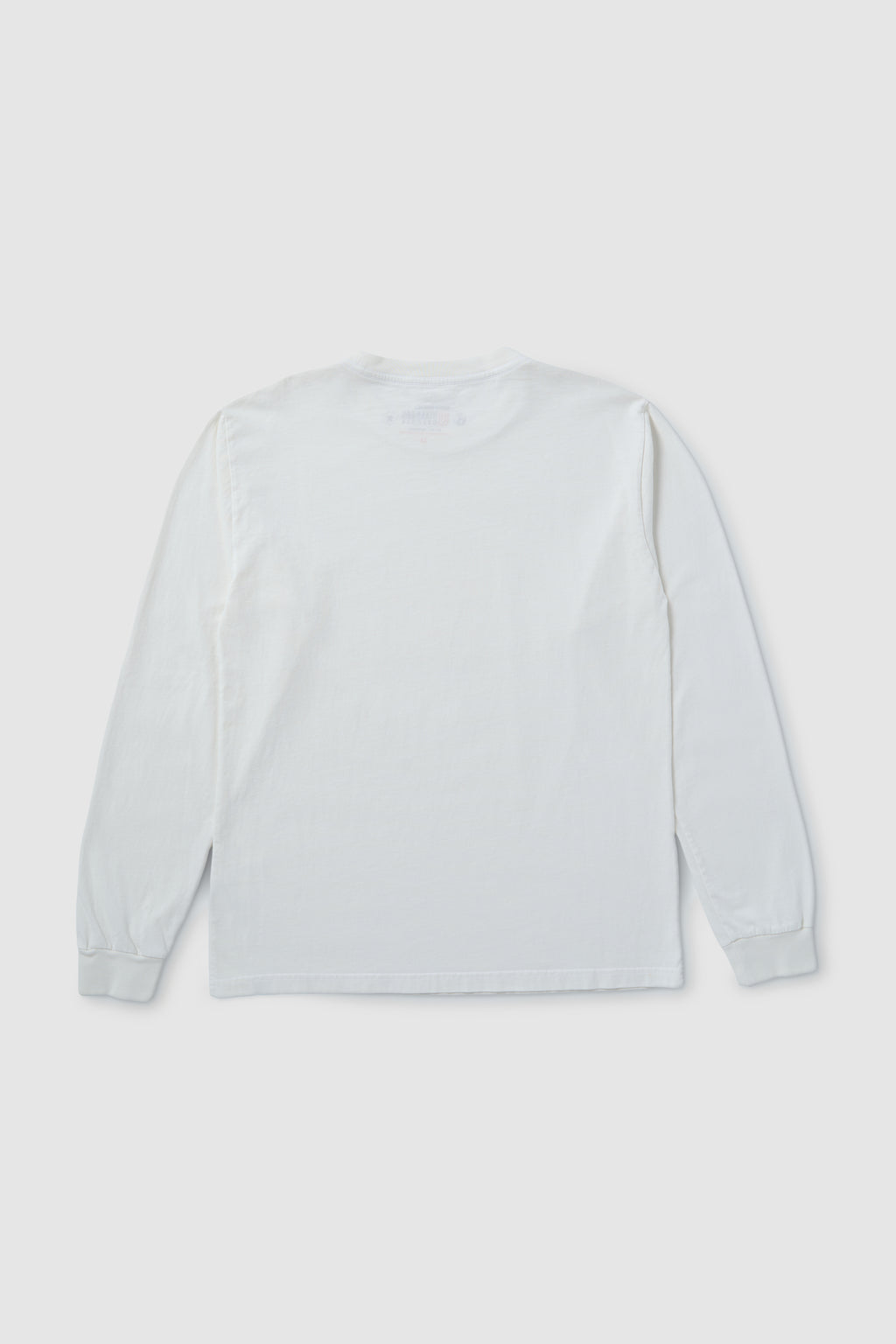 Light gray long-sleeve shirt on a light gray background