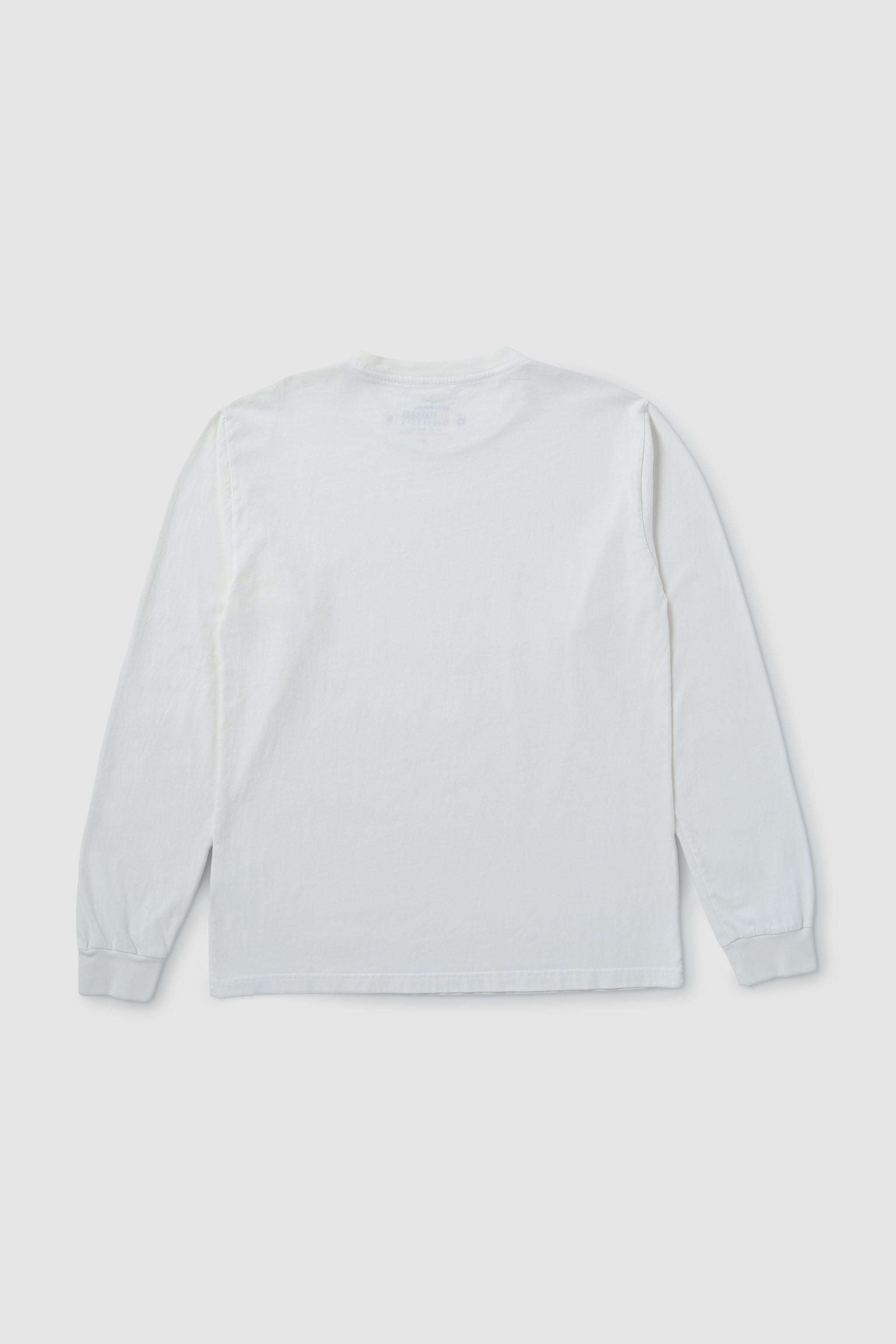 Light gray long-sleeve shirt on a light gray background