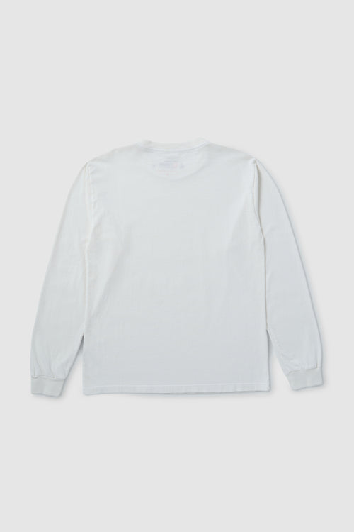 Light gray long-sleeve shirt on a light gray background