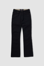 Black pants on a light gray background