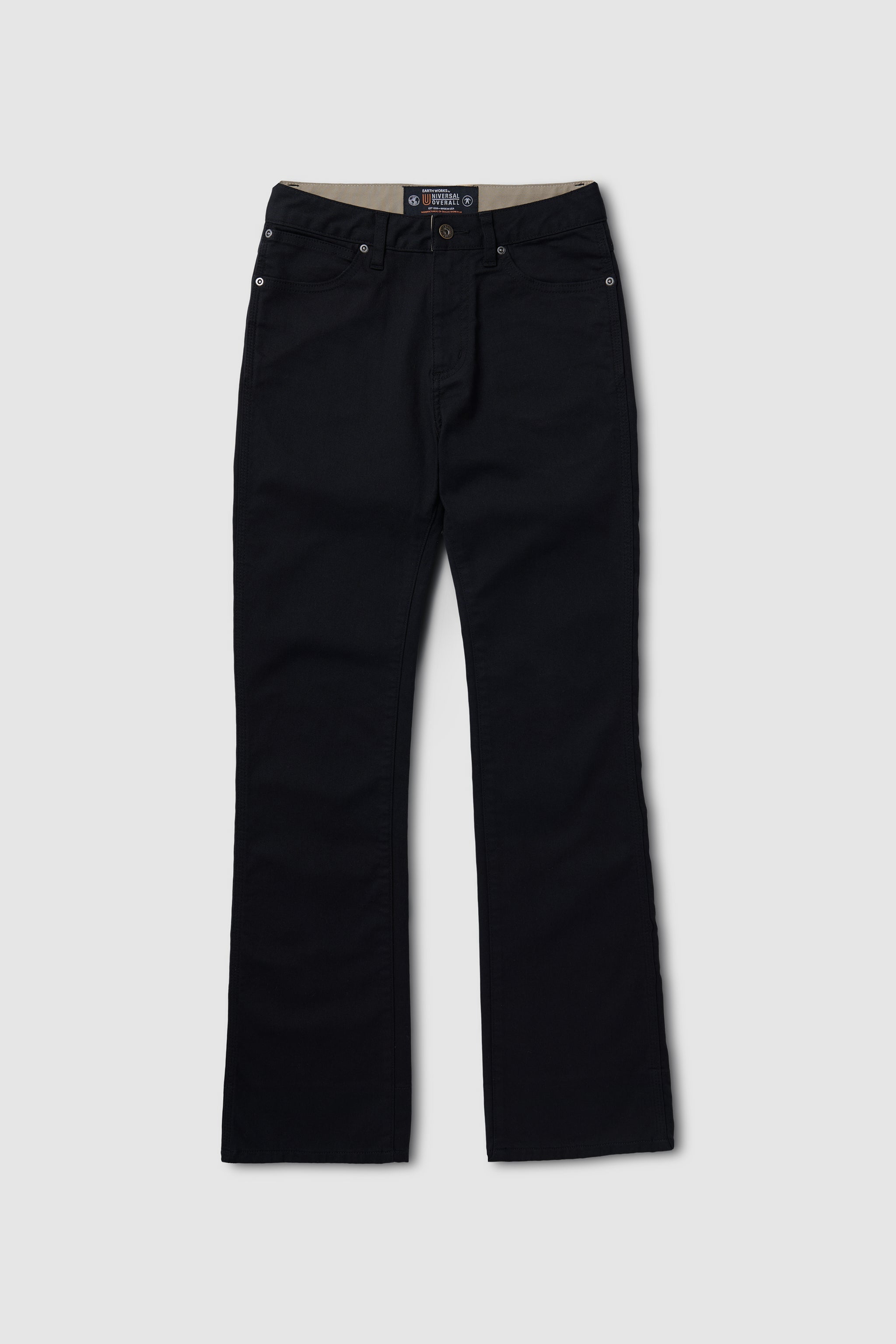 Black pants on a light gray background